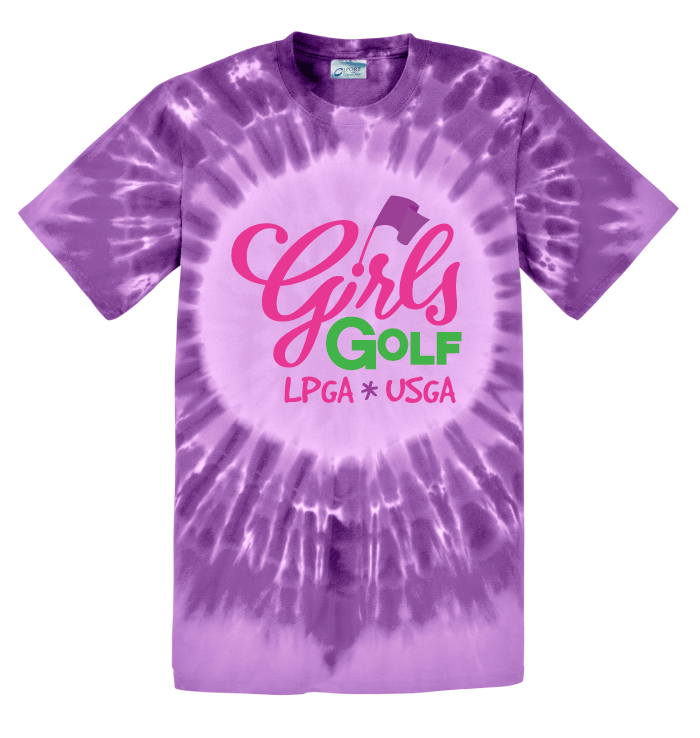 Purple Adult Tie Dye Girl's Golf T-Shirt