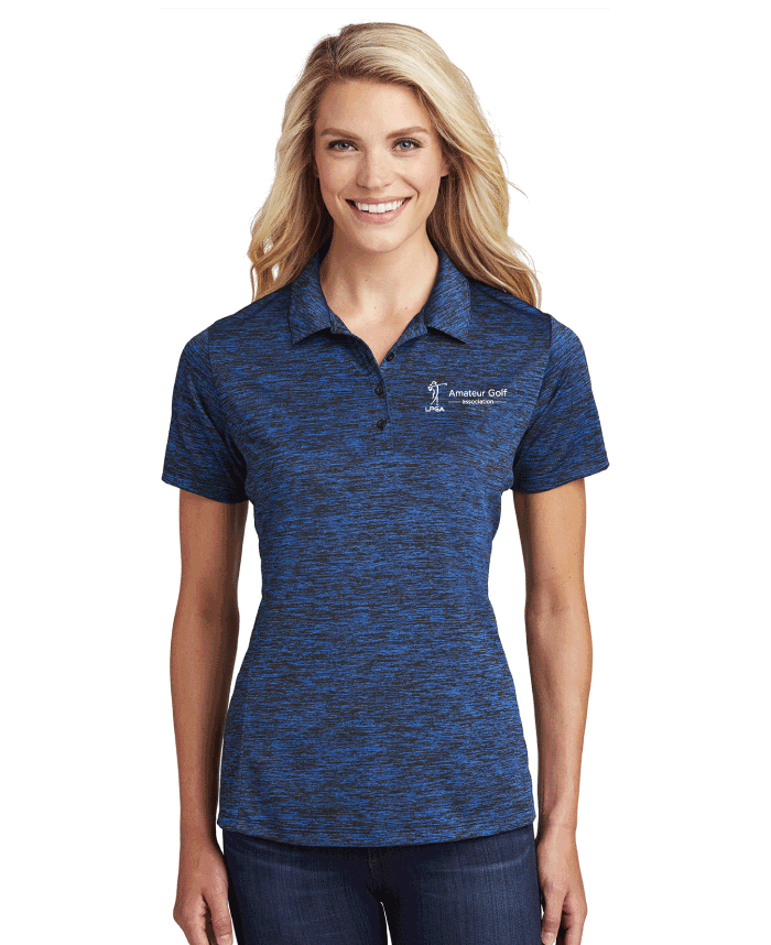 LPGA Amateur Golf Association Ladies Sport Tek Electric Heather Polo