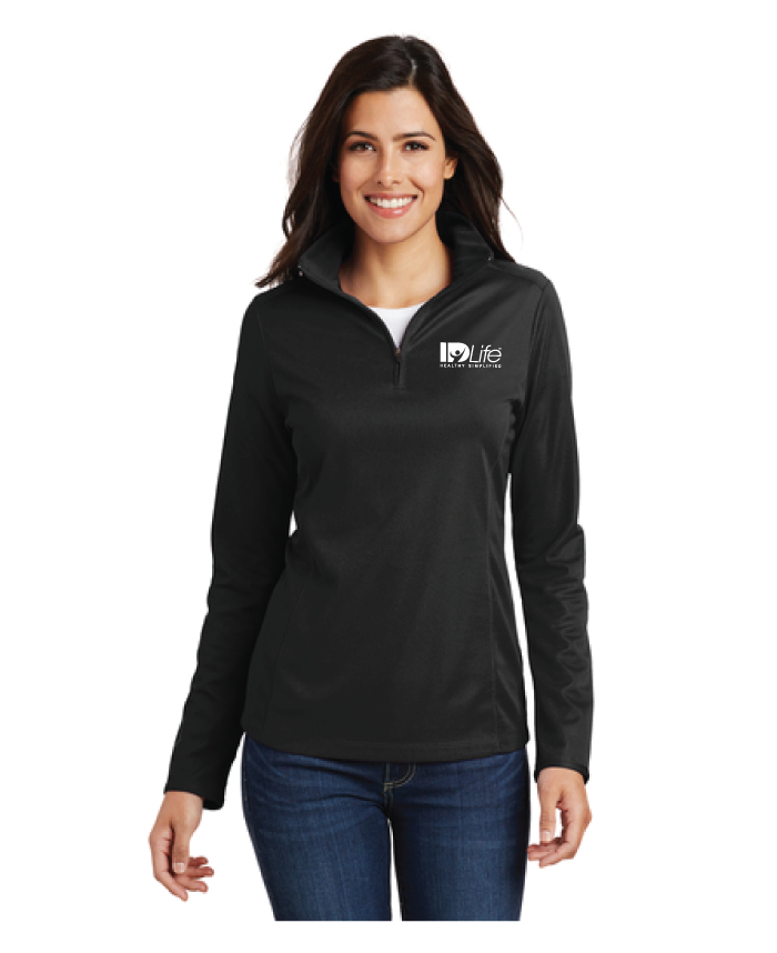 Ladies Port Authority Pinpoint Mesh 1/2 Zip Jacket: ID Life Gear